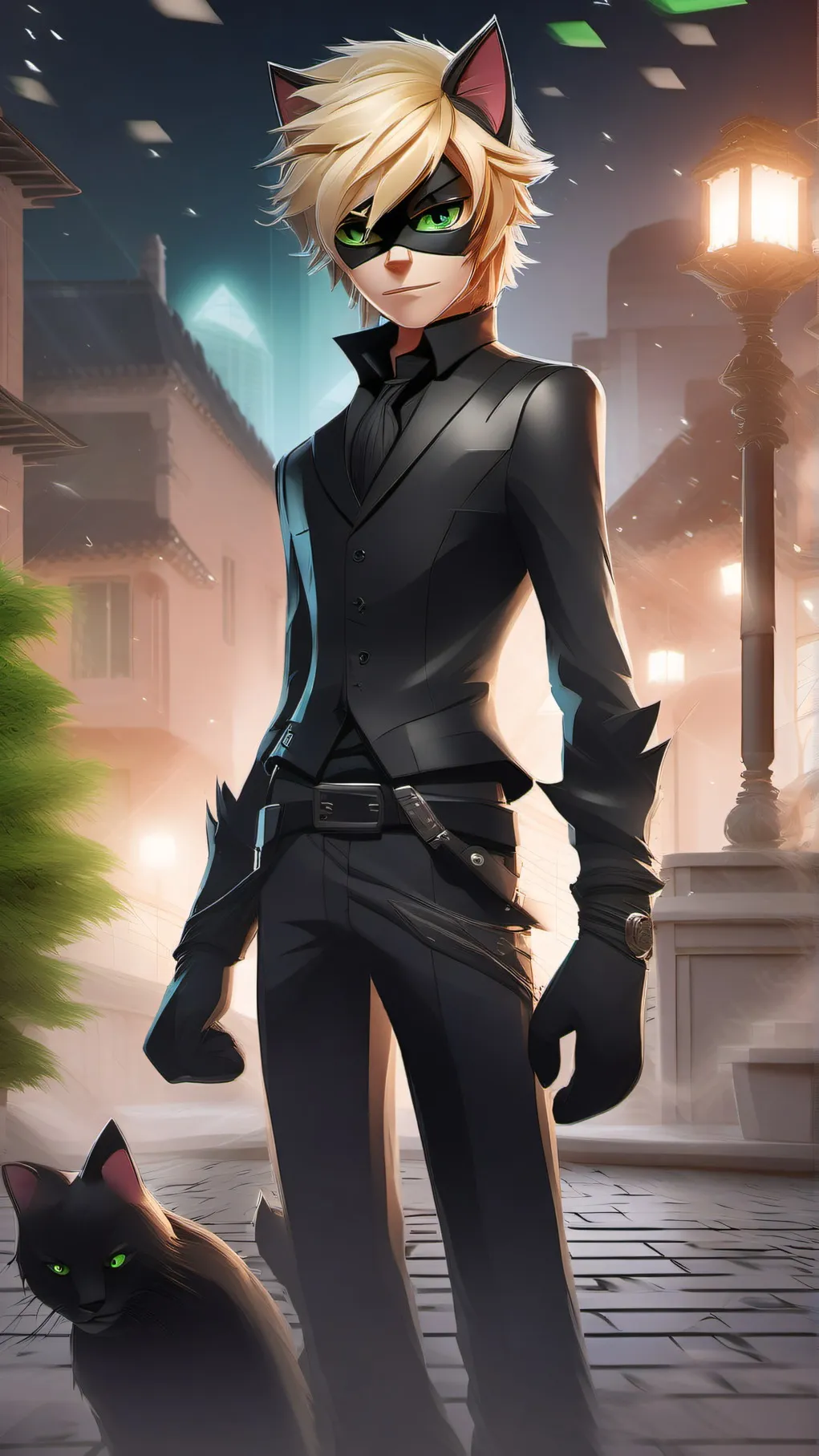ai character: Cat noir background