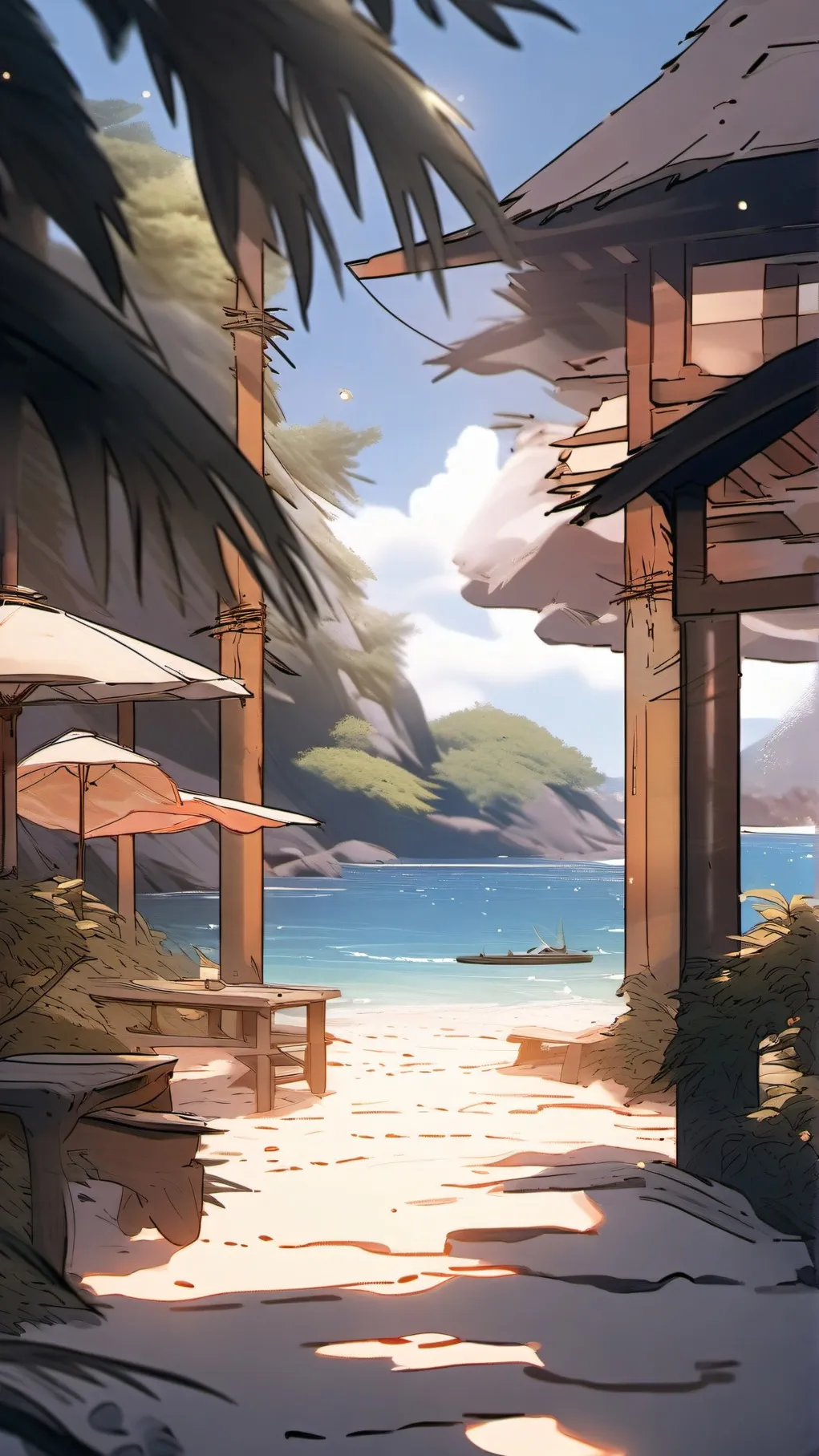 ai character: sprunki beach background