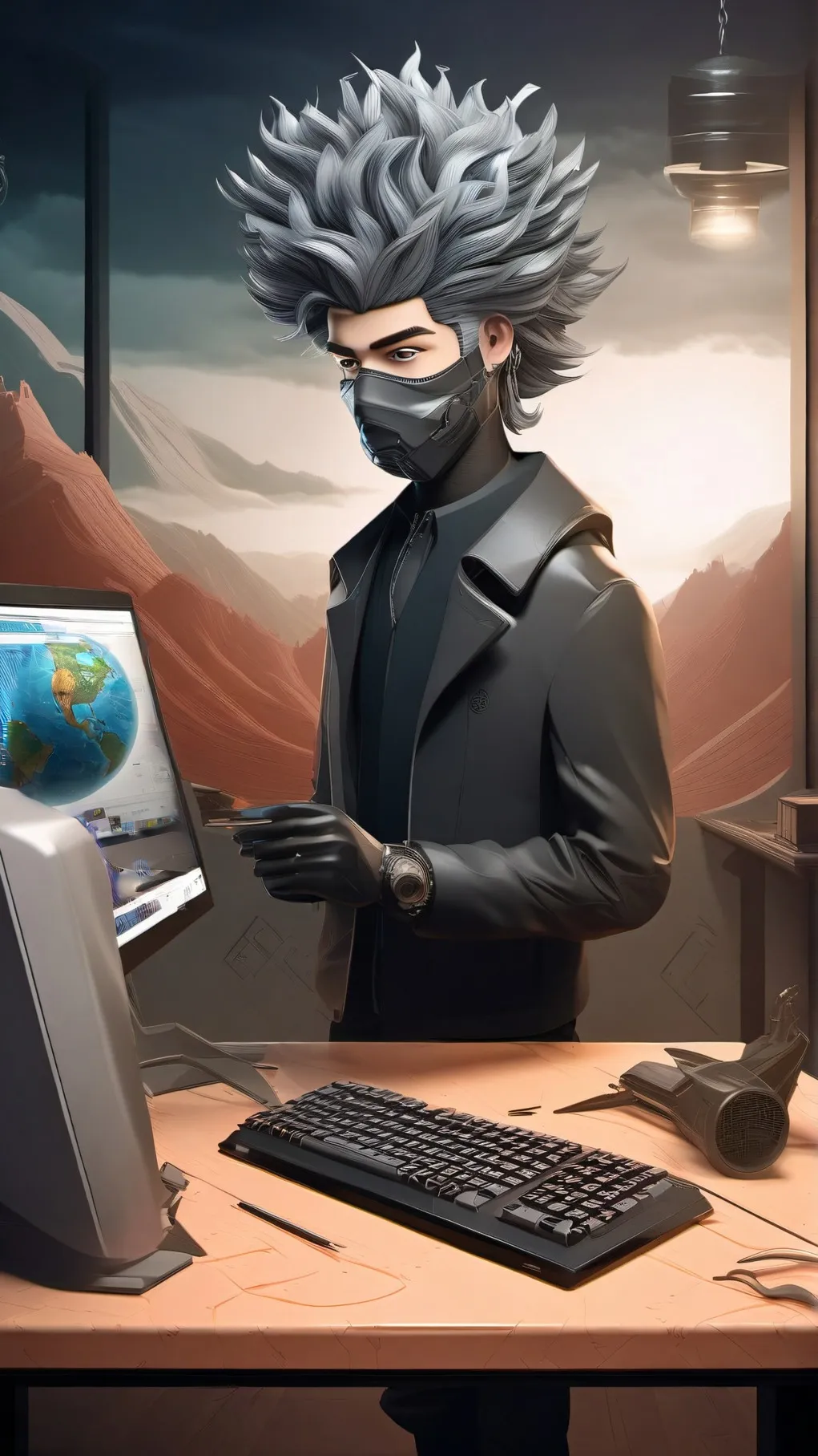 ai character: virus guesser background