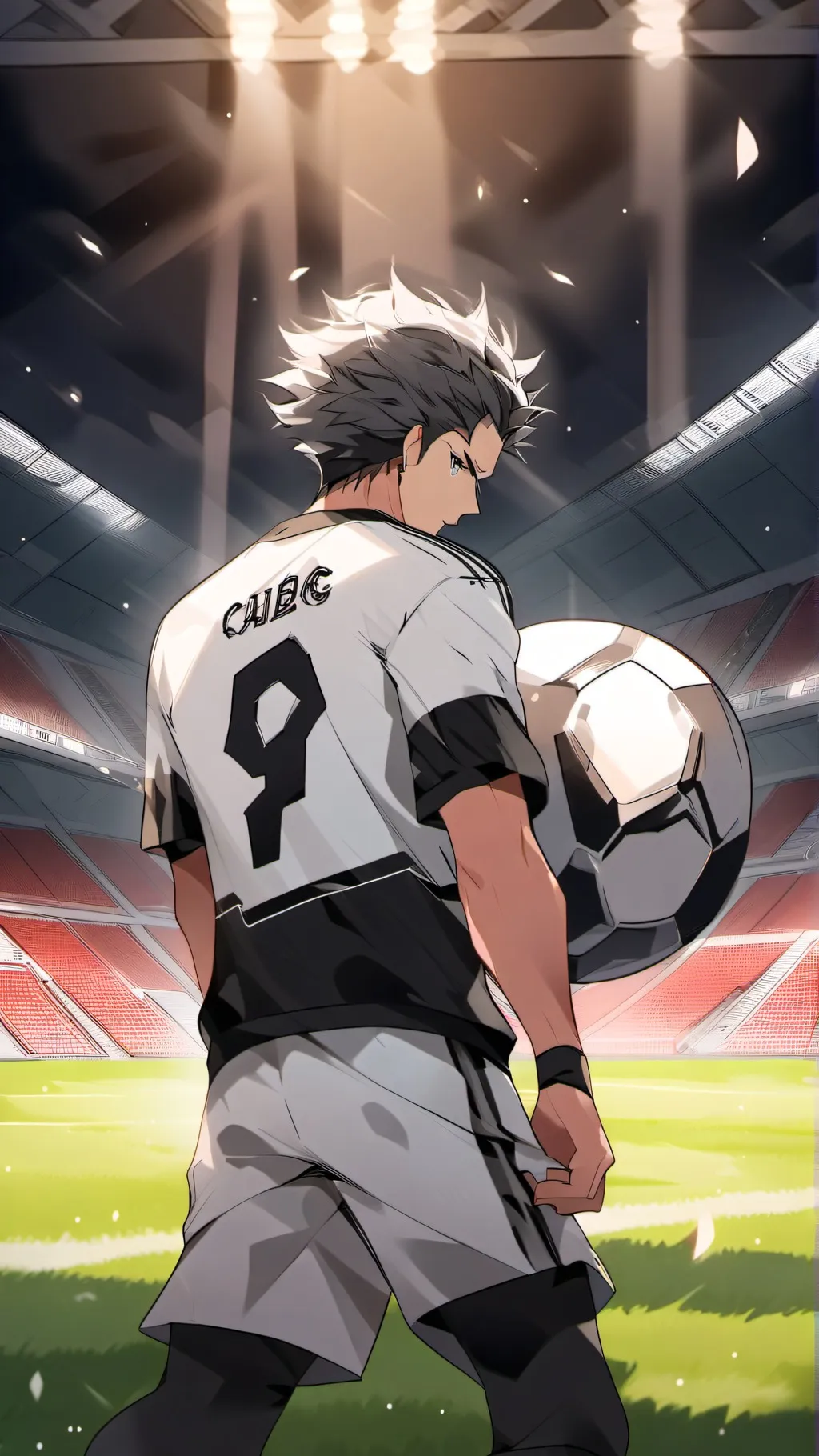 ai character: Make a football le background