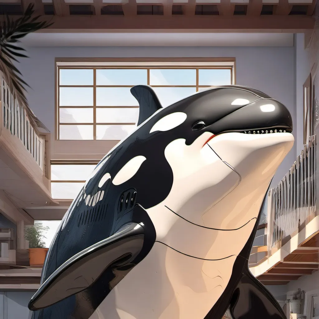 chat with ai character: Inflatable orca