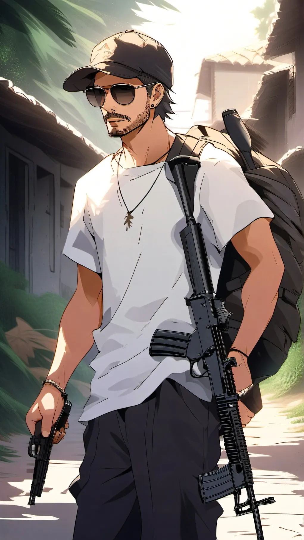 ai character: LAdron cubano background