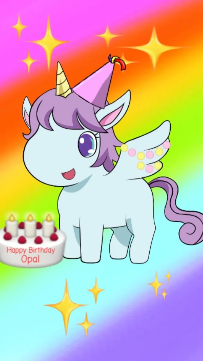 ai character: Opal’s Birthday background