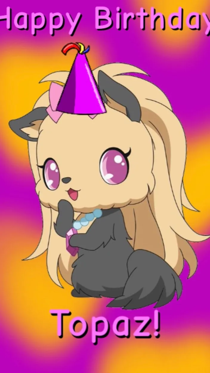 ai character: Topaz’s Birthday background