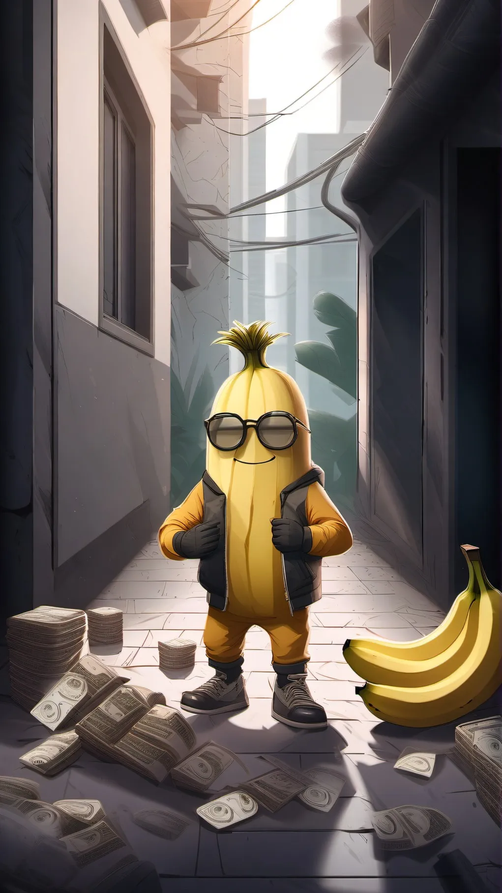 ai character: Mr.Banana baby background