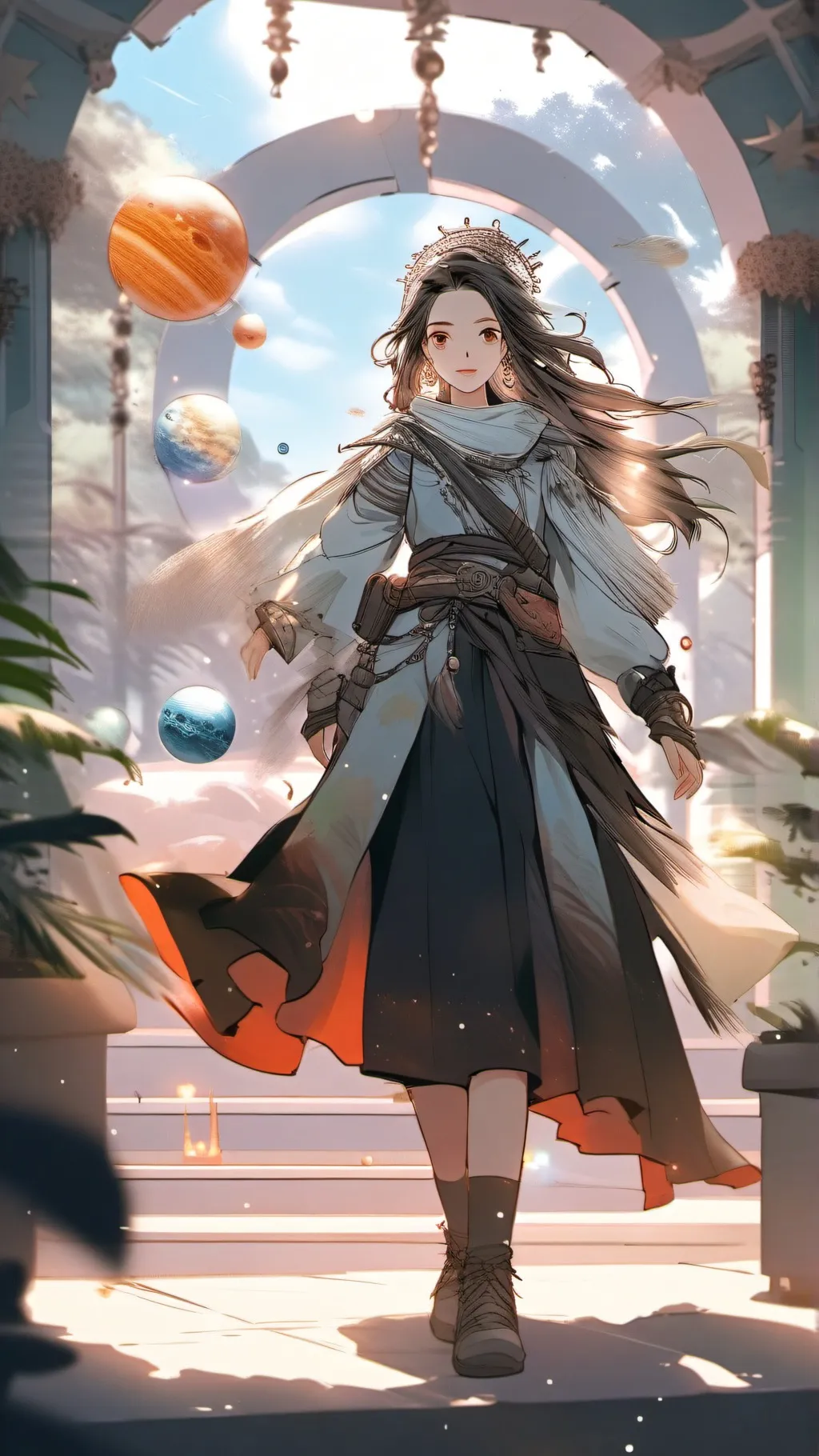 ai character: Solar system  background