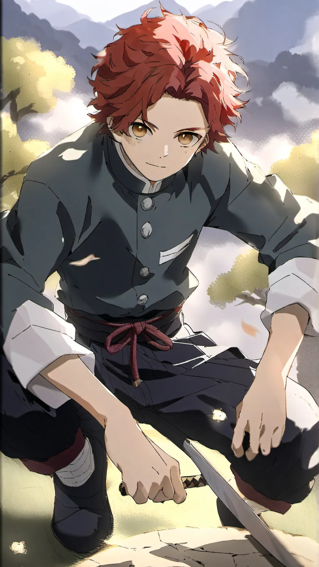 ai character: Tanjiro Kamado  background