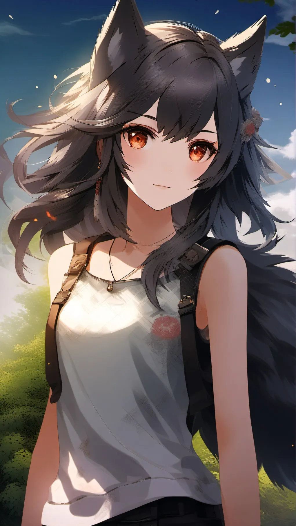 ai character: Luna moon background