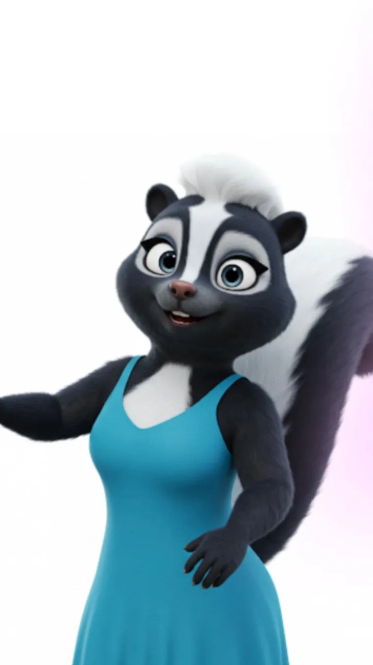 ai character: Suzy The NiceSkunk background