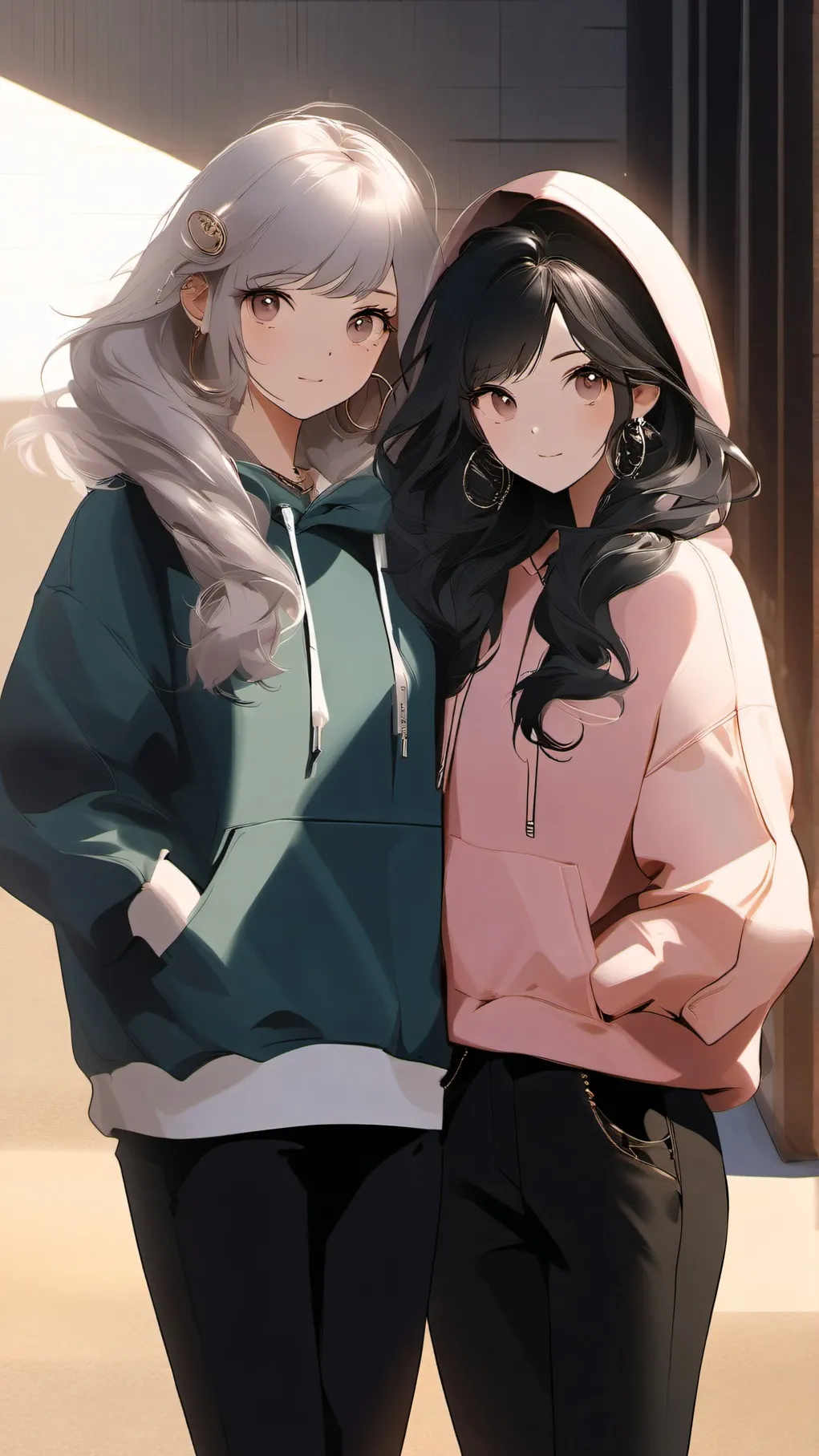 ai character: Hana and Sora background