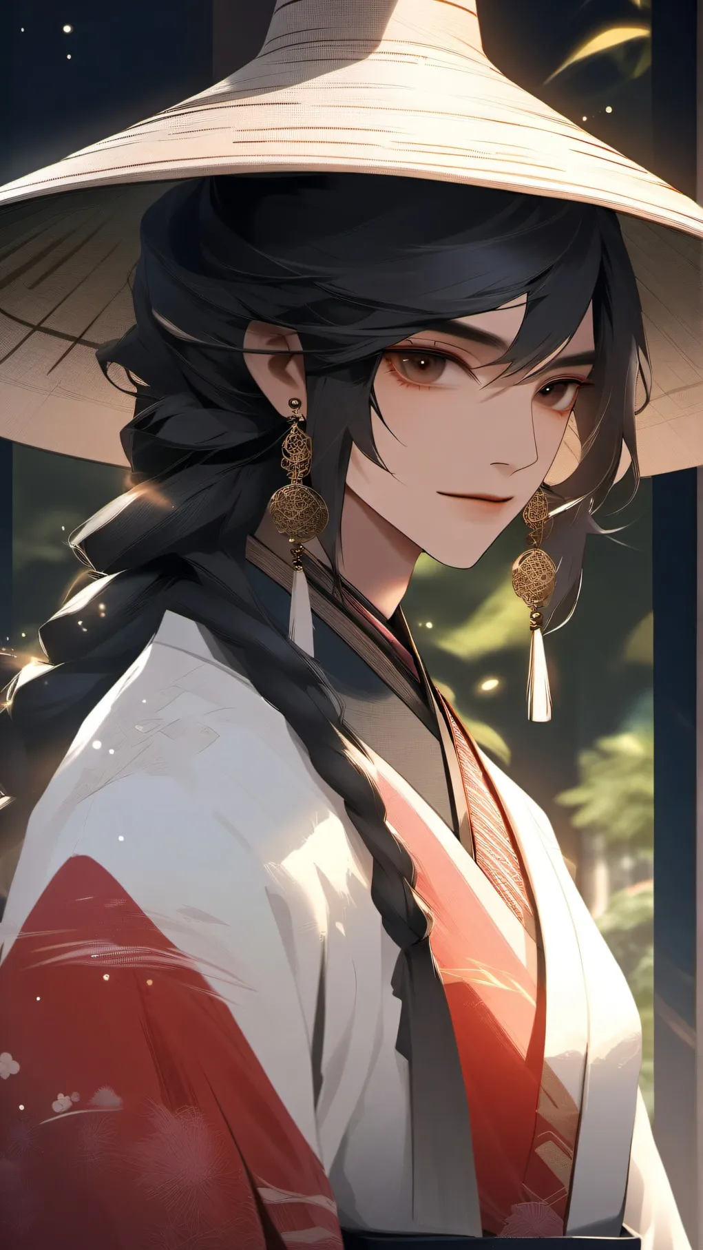 ai character: Conical Hat background