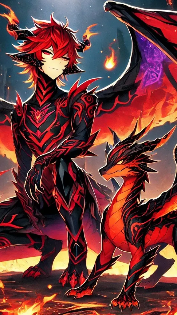 ai character: Fire vitale background