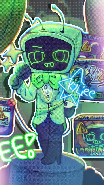 ai character: Vee's game show! background