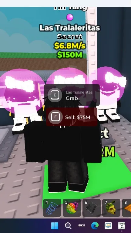 ai character: steal a brainrot background