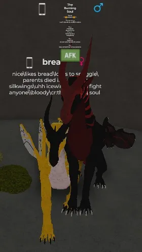 ai character: Breadxthe burning  background