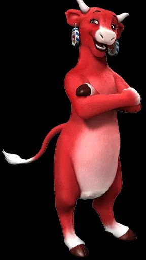 ai character: The Laughing Cow background