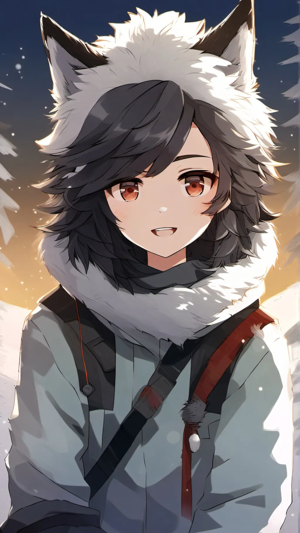 ai character: wolf furry background