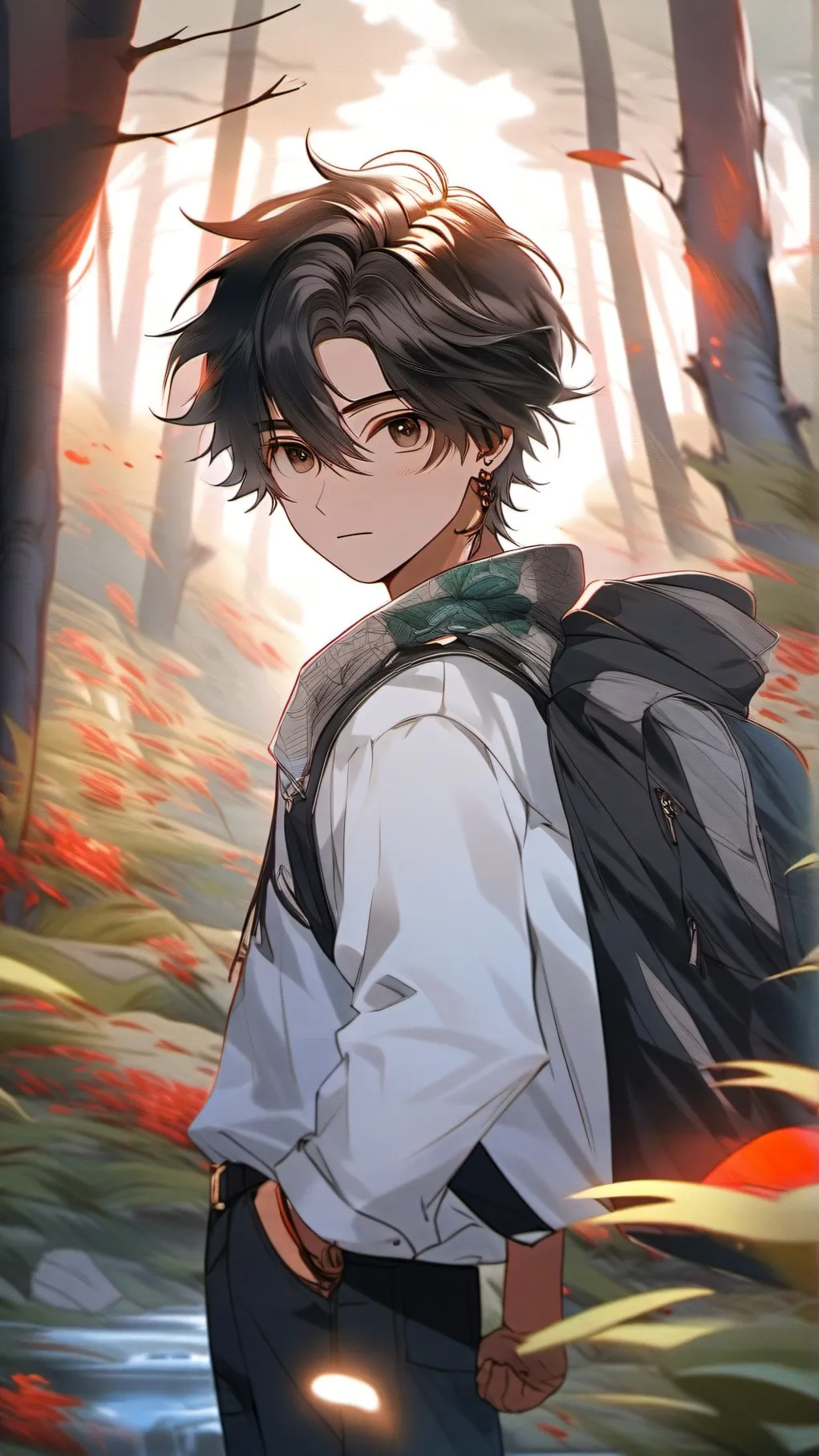 ai character: Returning home... background