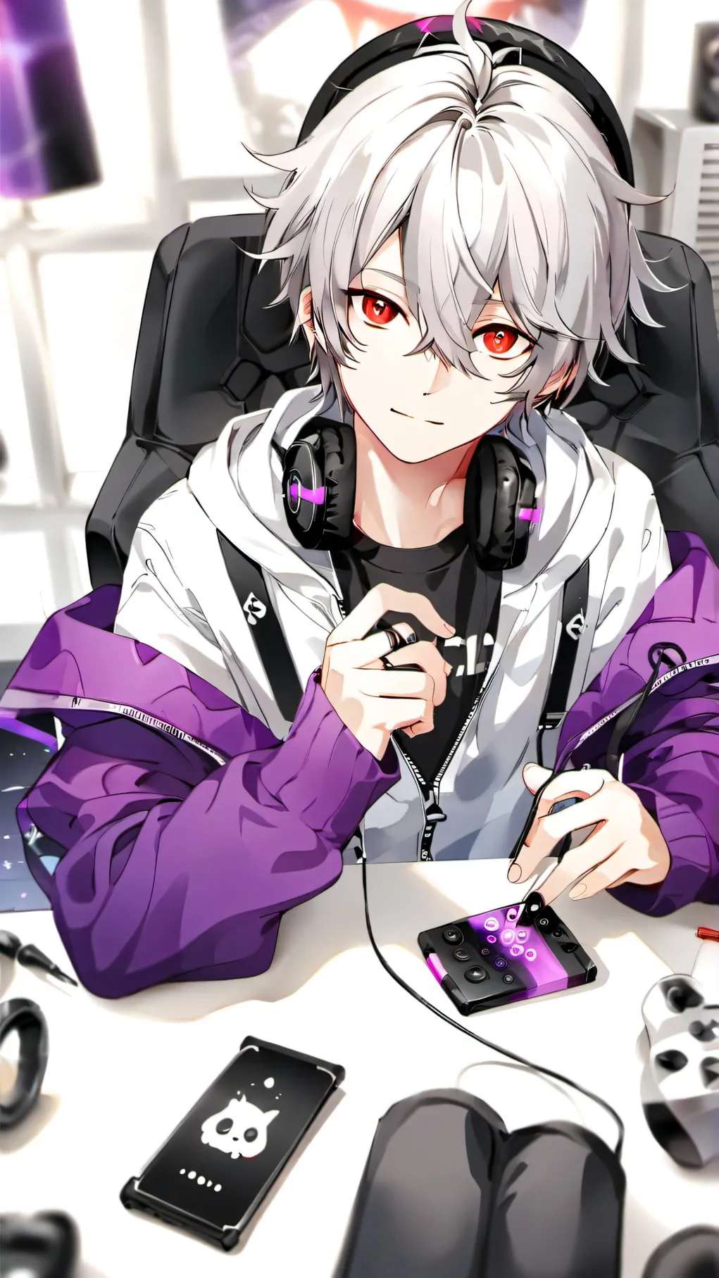 ai character: neon ghost background