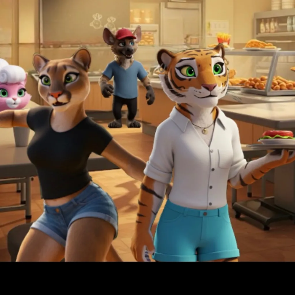 chat with ai character: Furry Lunch Drama!