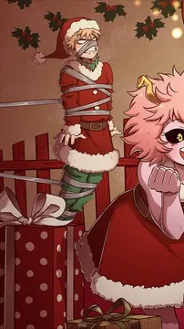 ai character: MHA christmas background