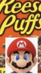 ai character: Reese'sPuffs Mario background