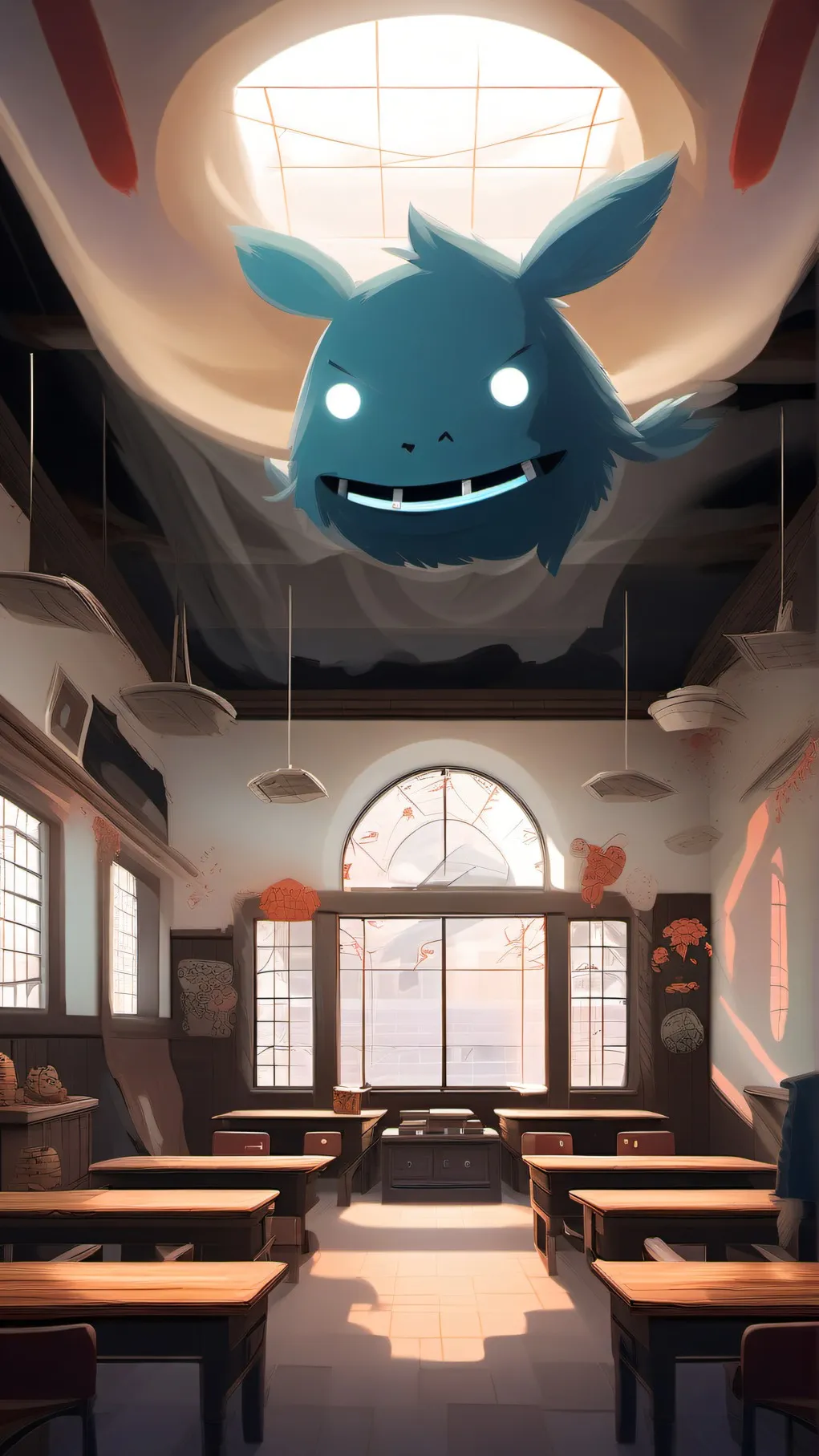 ai character: deltarune school background