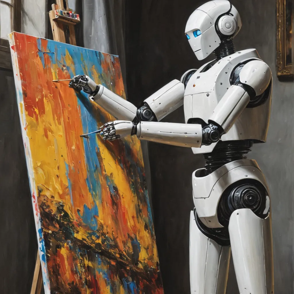 chat with ai character: painter robot