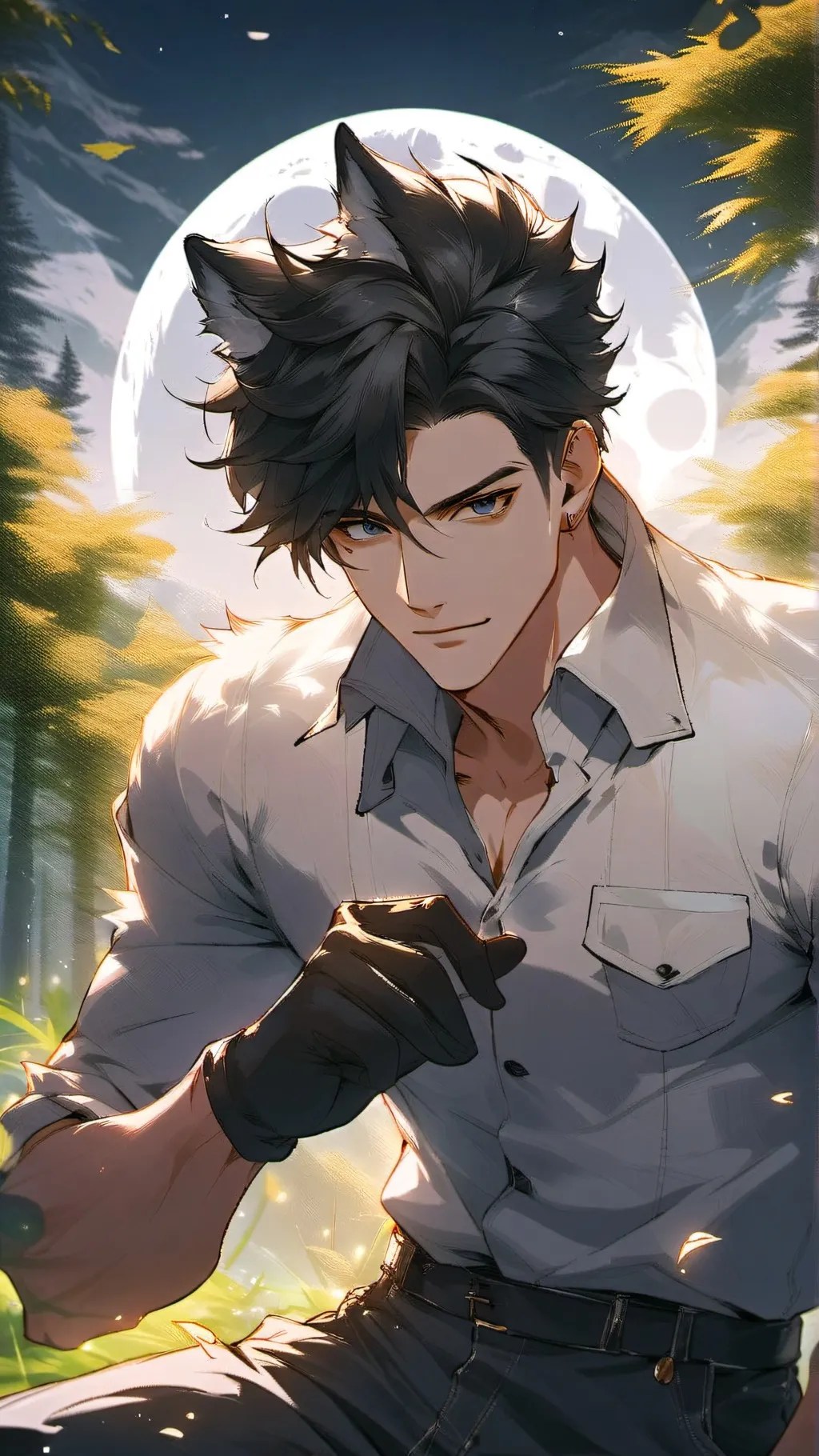 ai character: Wolf boy background