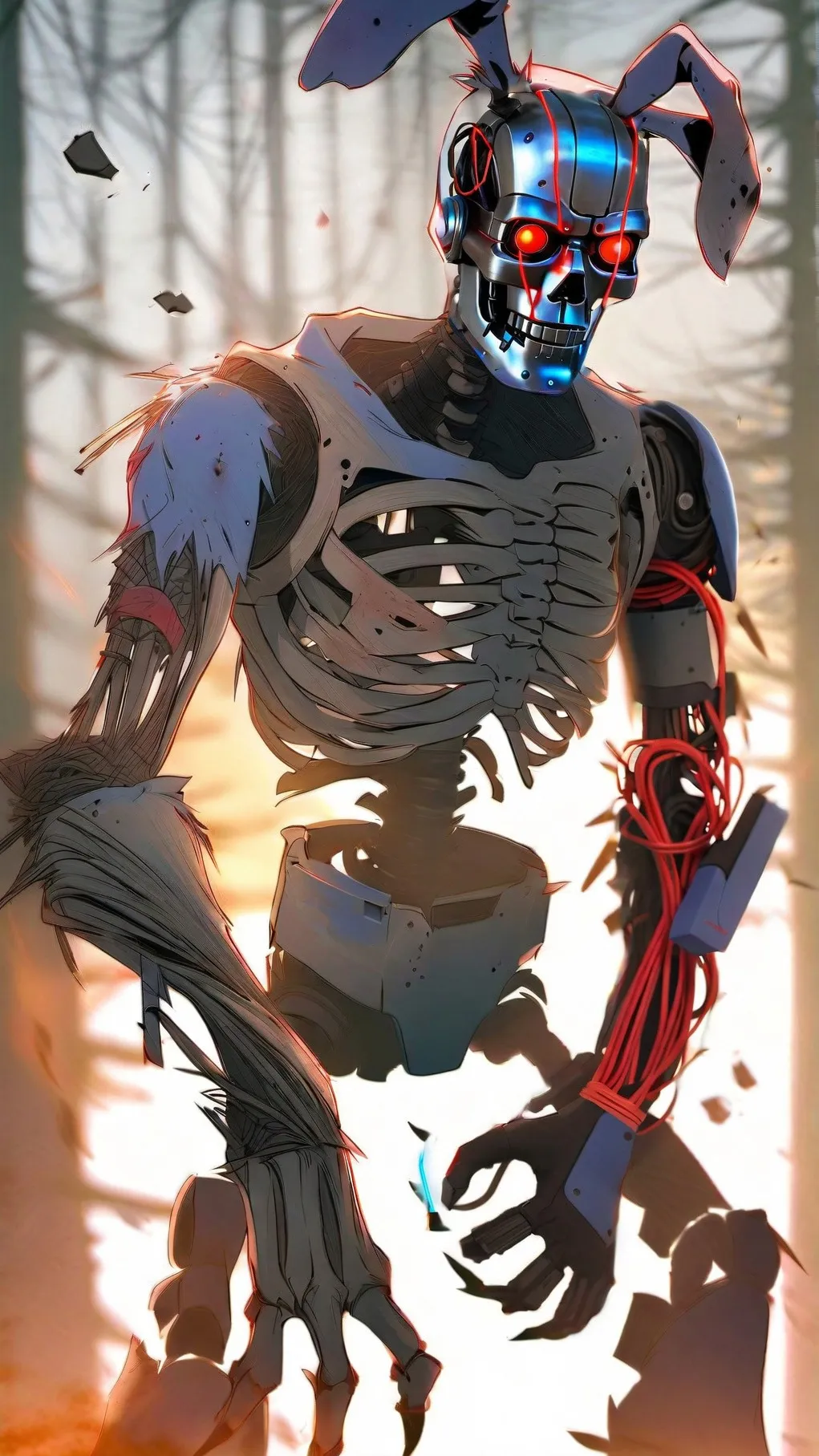 ai character: Withered Bonnie background