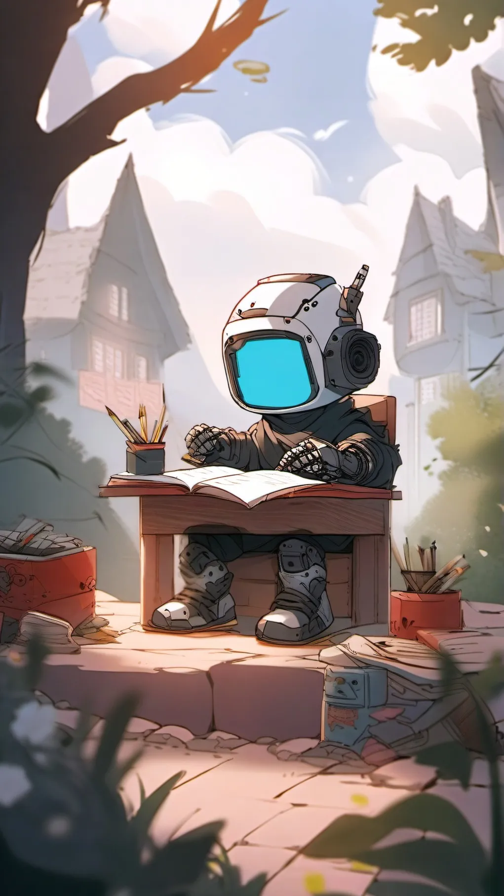 ai character: Homework machine background