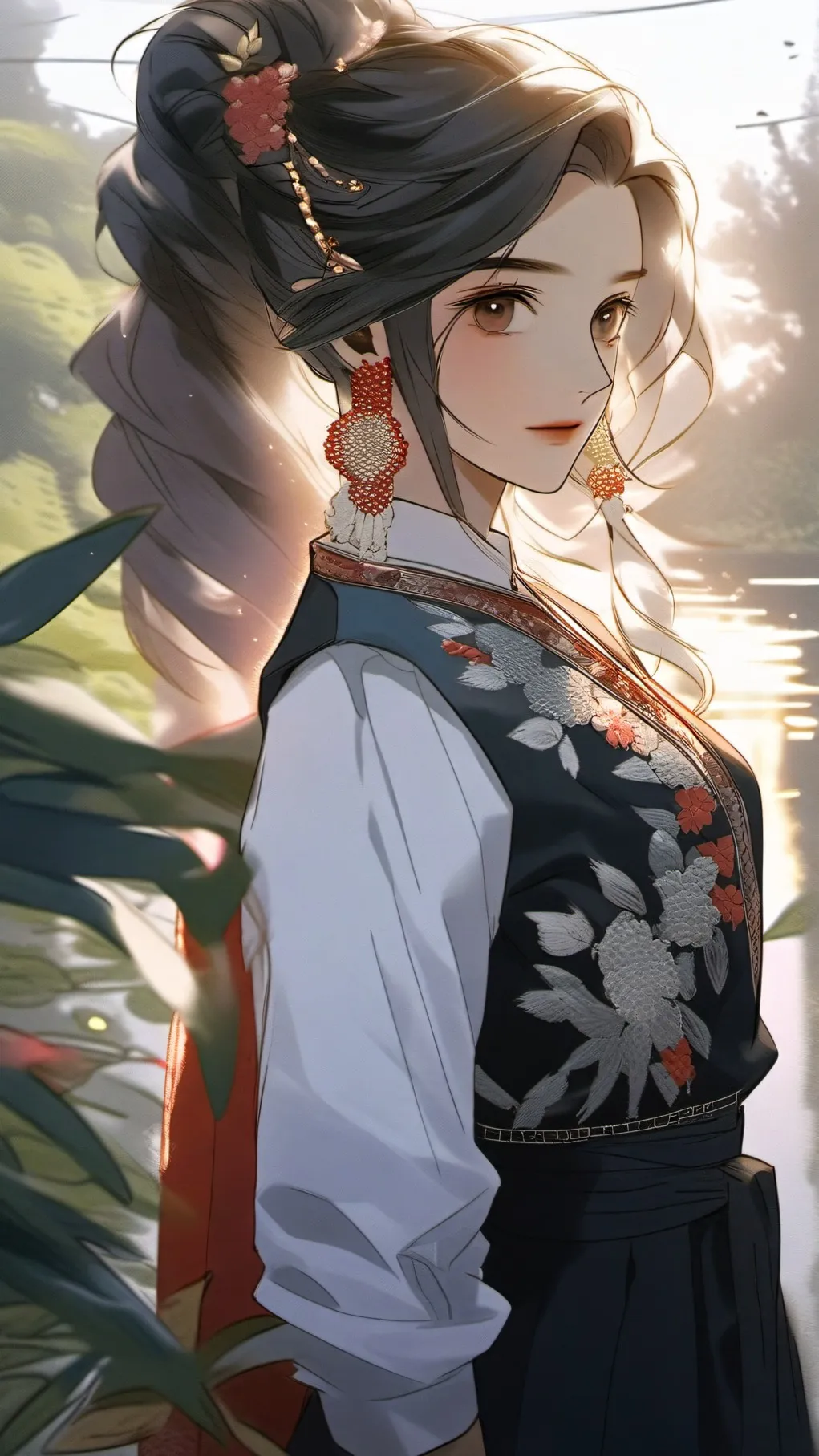 ai character: Hand Embroidery background