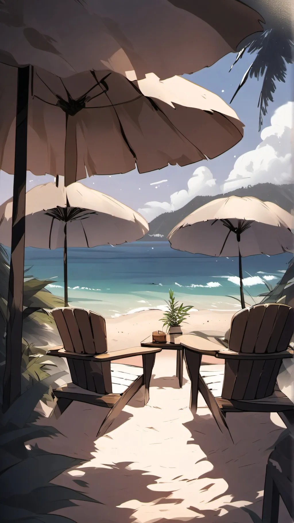 ai character: JJK Beach Day! background