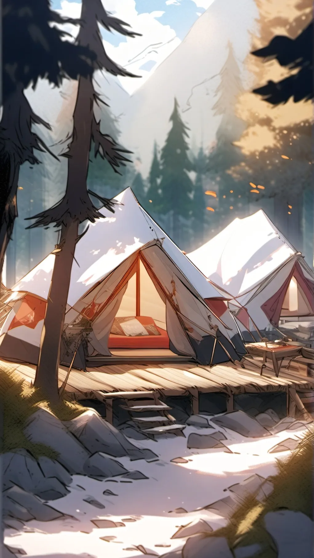 ai character: campamento country background