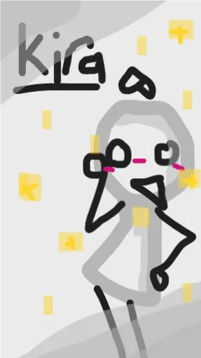 ai character: kira(stickman oc) background