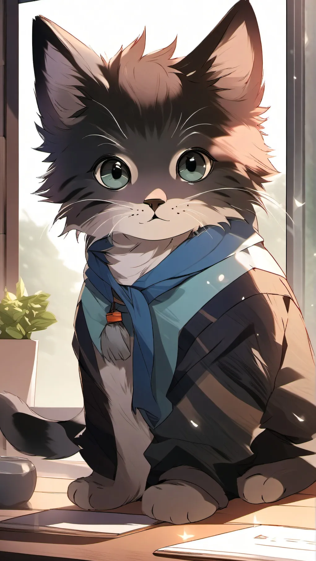 ai character: Bad cat background