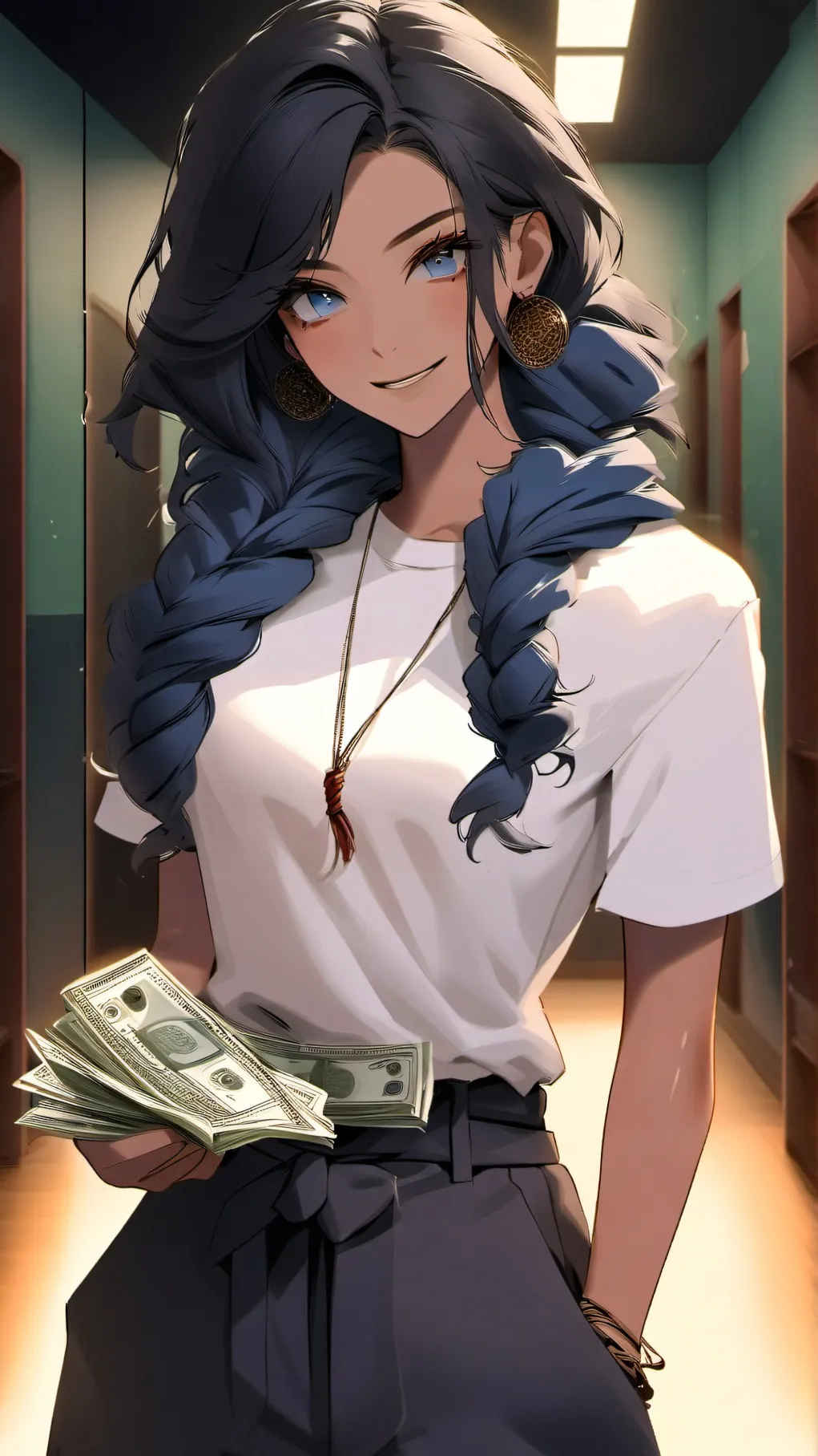 ai character: Amber background