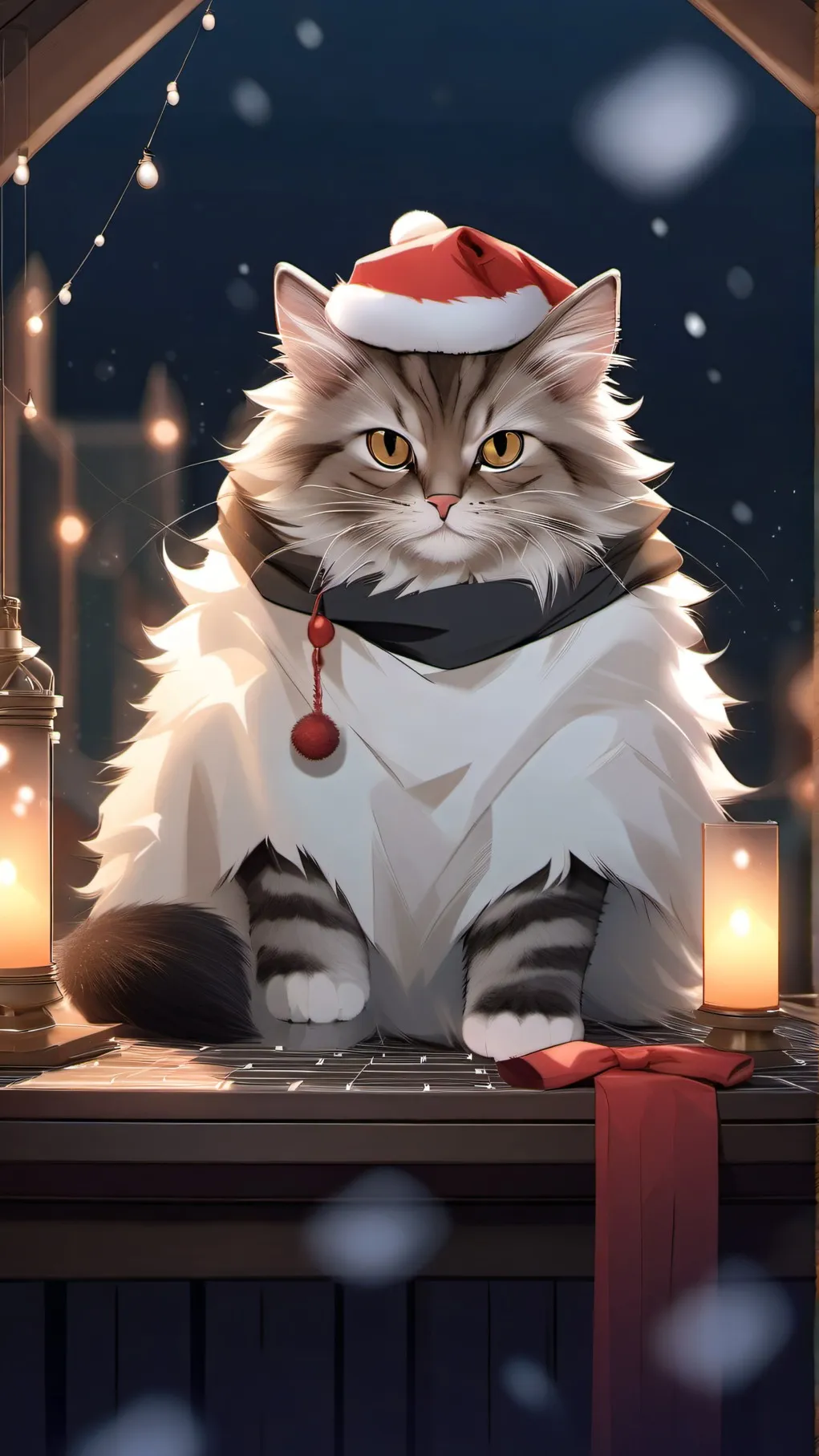 ai character: Santa Cat background