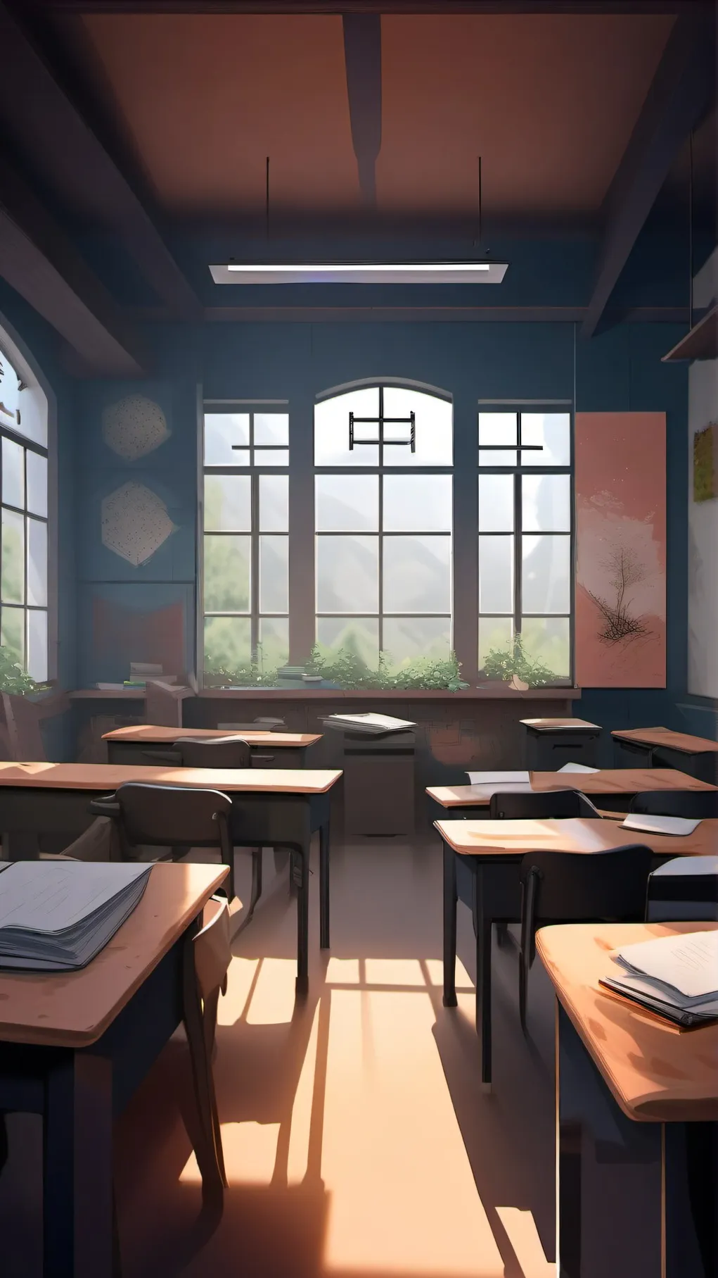 ai character: A classroom background