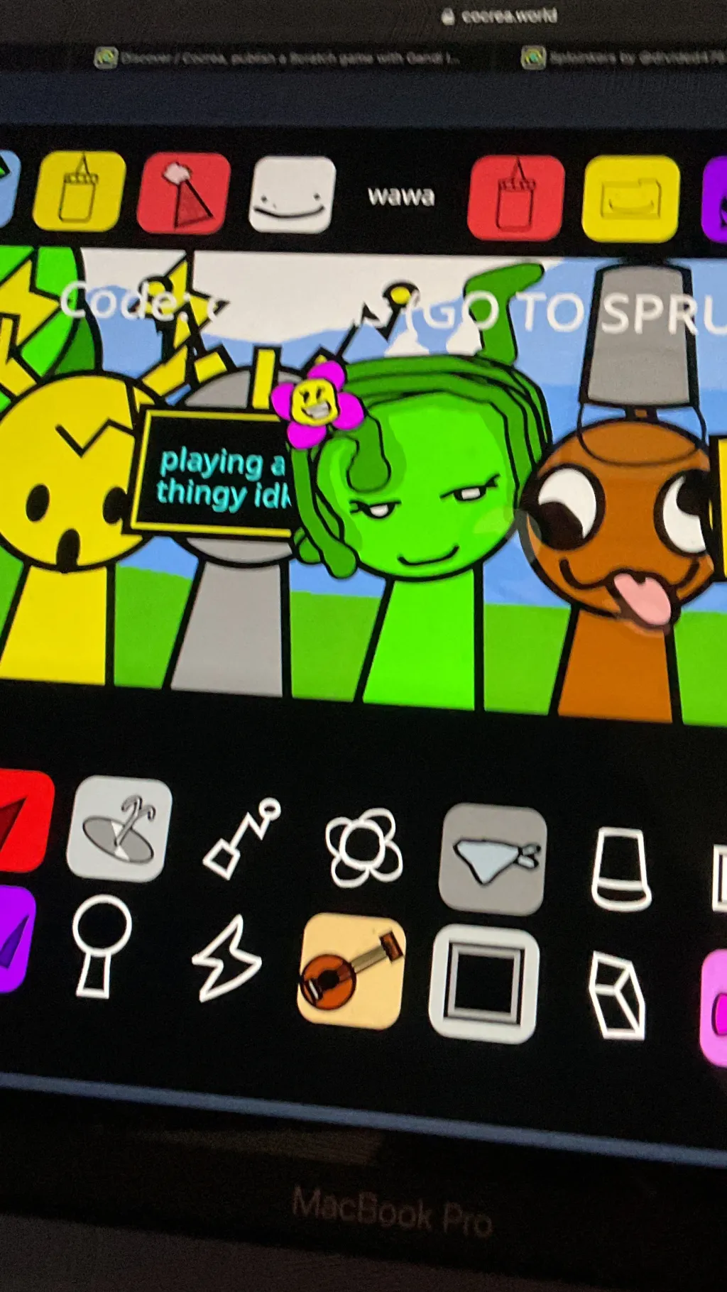 ai character: SPRUNKI ragdoll  background