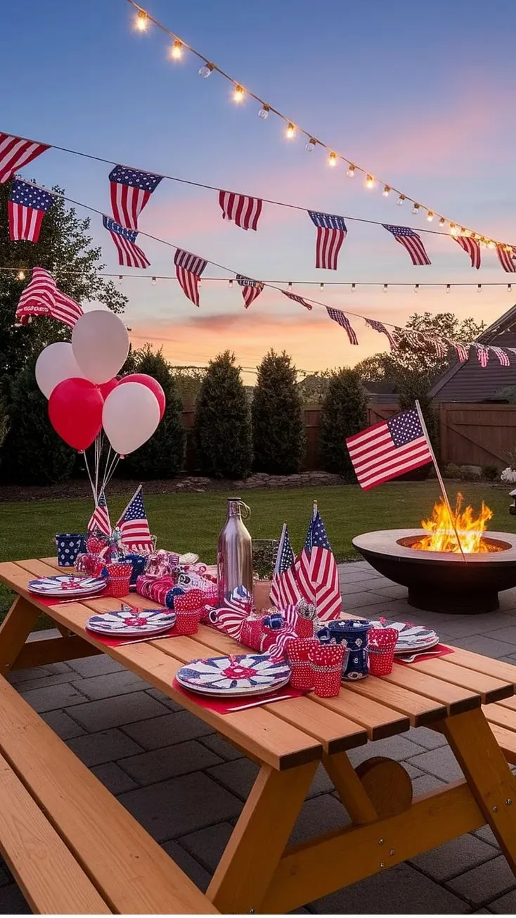ai character: Family 4th of july background