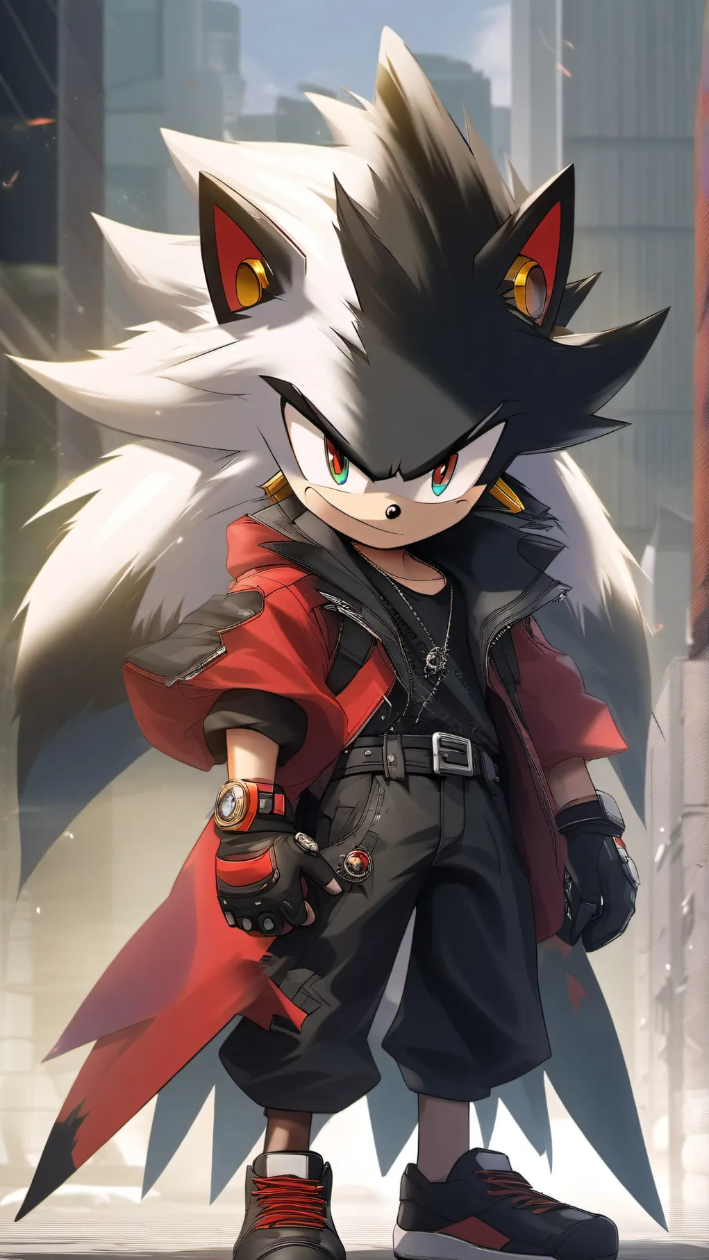 ai character: Shadow the hedgeho background