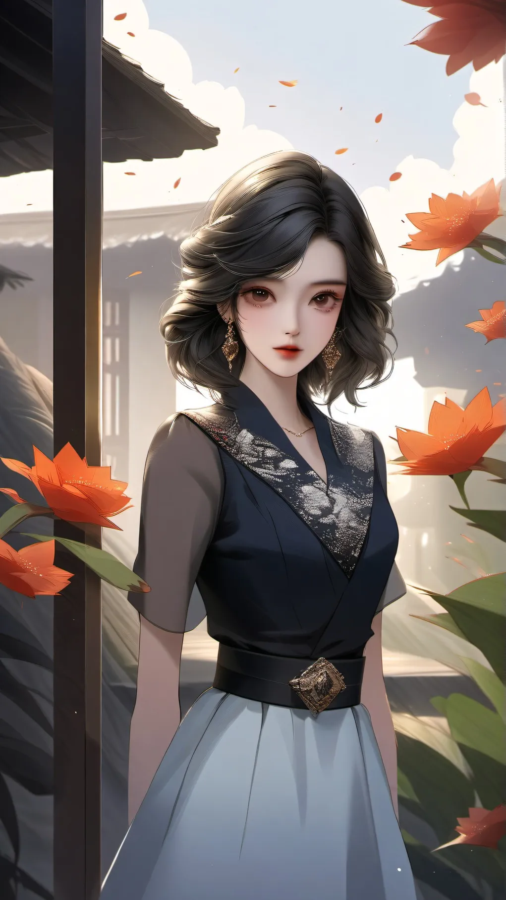 ai character: Douma being goofy background