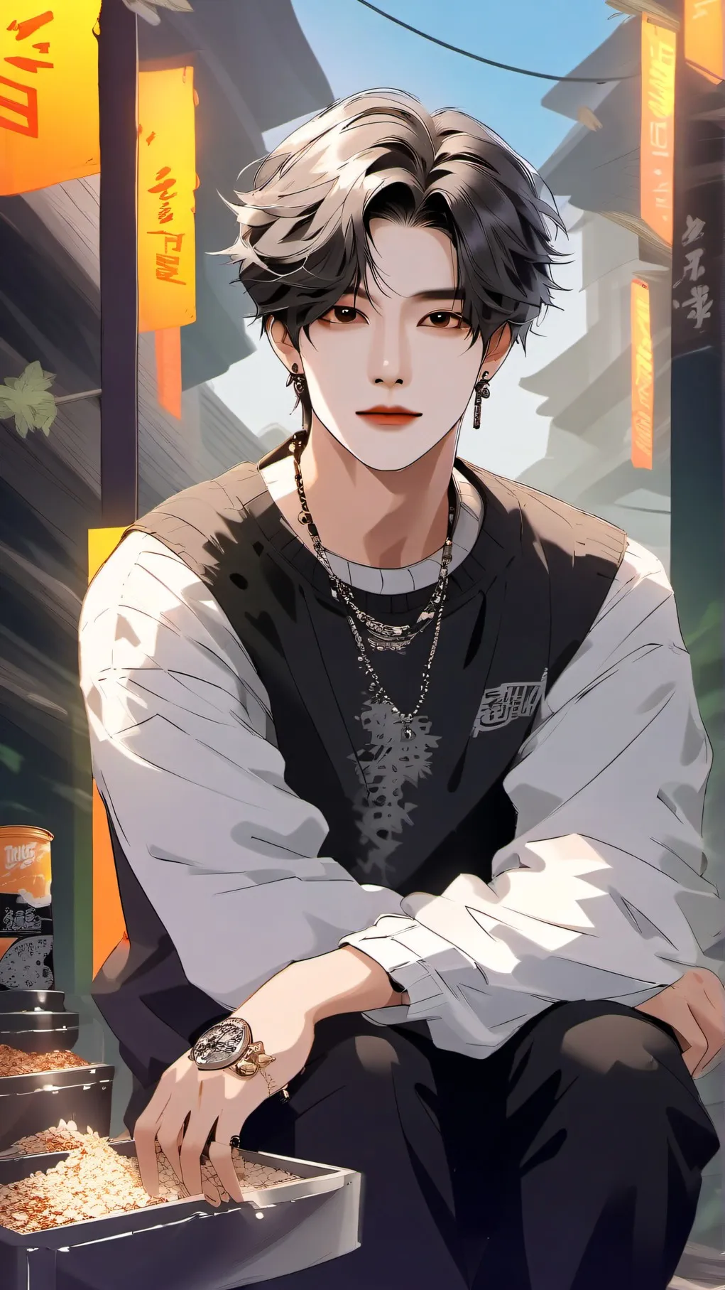 ai character: $Stray kids mafia$ background