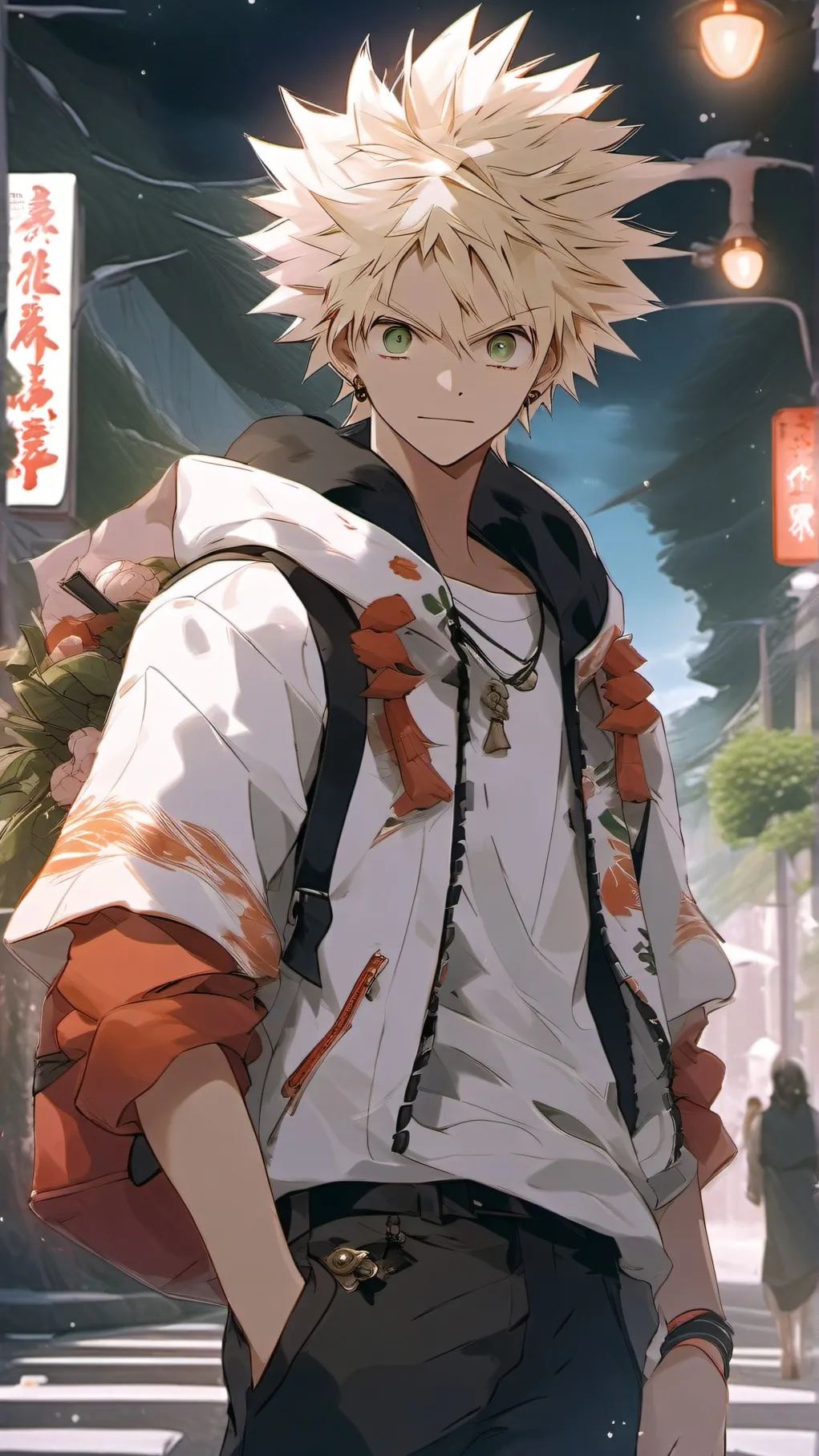 ai character: bakugo  background