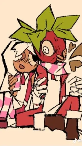 ai character: StrawberryCookie background