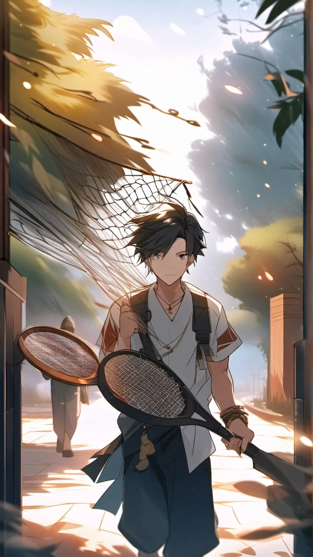 ai character: Aaron catches wolf background