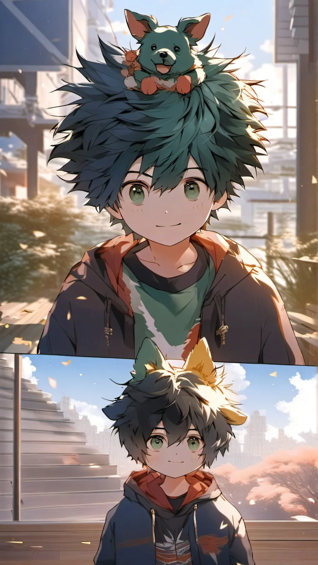 ai character: deku adopts a pet background