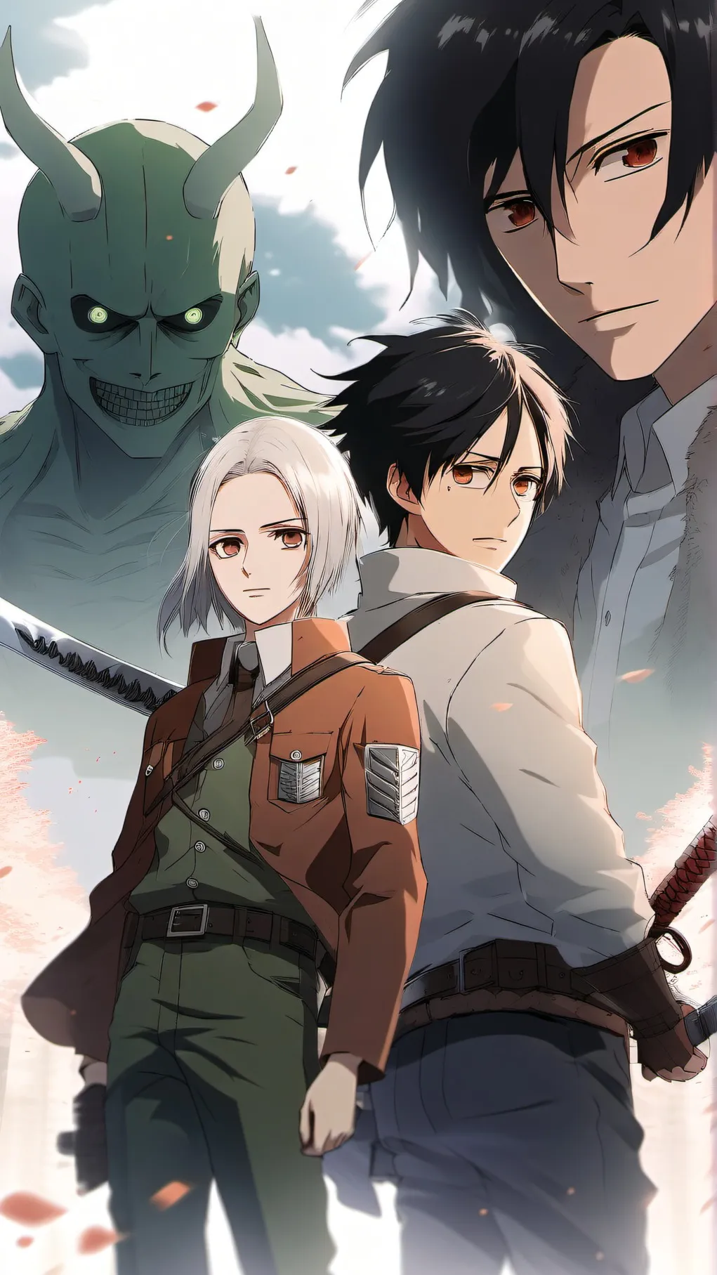ai character: kny x aot background