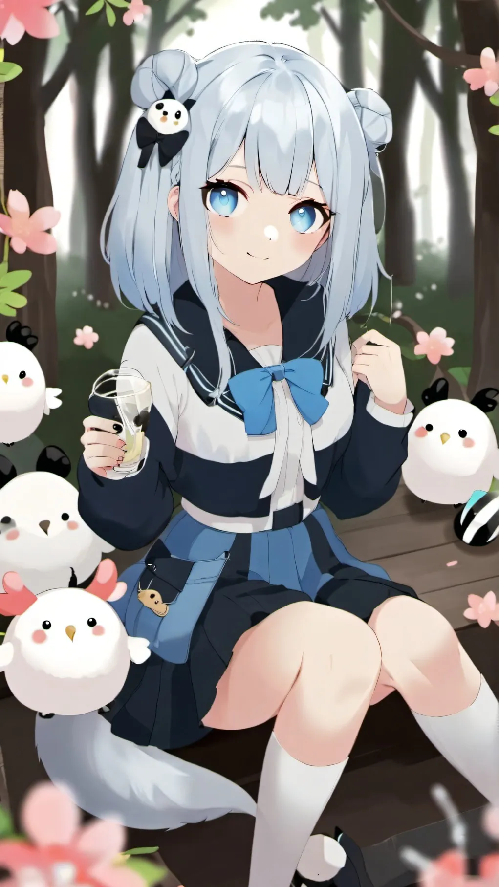 ai character: Blue background